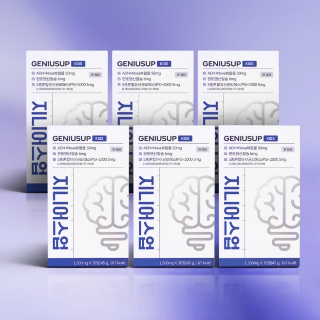 지니어스업 키즈 1500mg, 6개, 30정 - 쿠팡