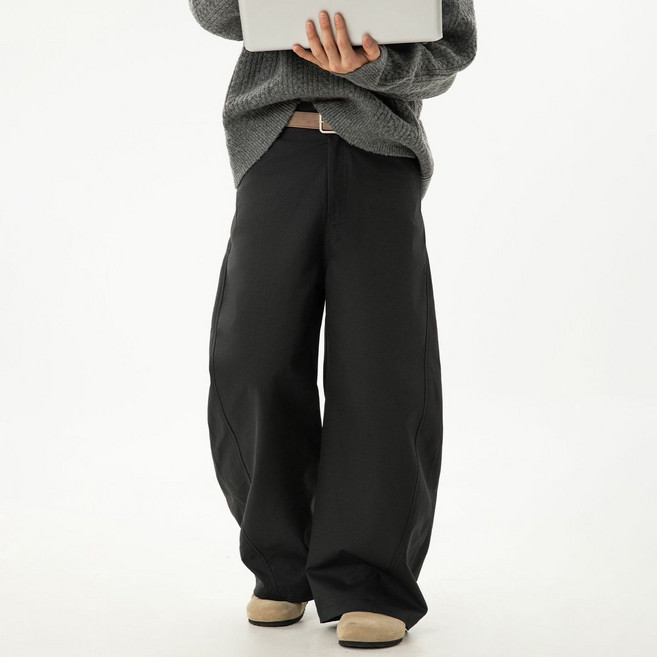 유루 남성용 와이드 옆선 분활 루즈핏 팬츠 / MK2460