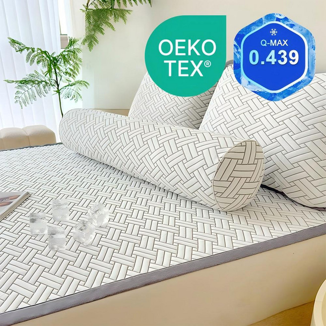 [한정특가] Cozy Aura 3중직 Q-MAX 0.439 냉감 바디필로우 안고자는 대형 롱쿠션 여름 긴베개, 화이트