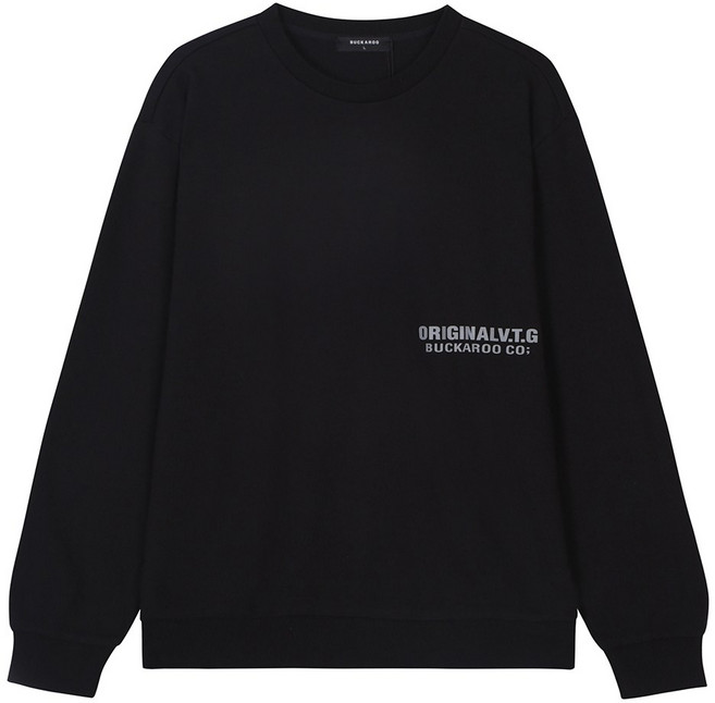 [버커루] 남성 CP특양면 로고 맨투맨 (B245TS100P) 블랙