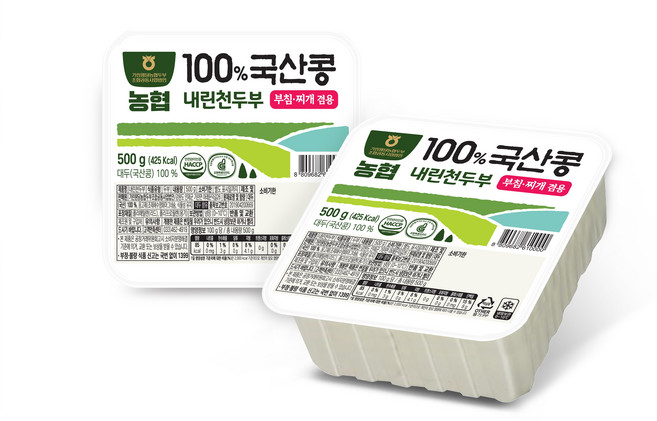 농협 인제내린천 두부 500g(부침 찌개 겸용), 1개, 500g