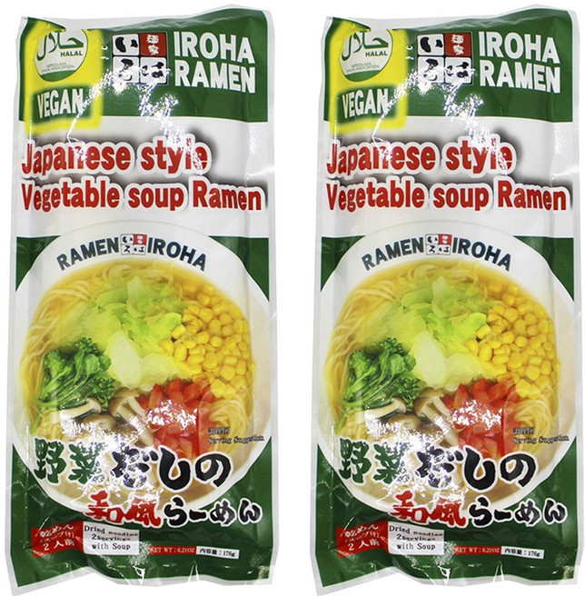 RamenIroha Vegan日式野菜高湯拉麵 2人份 176g, 2包