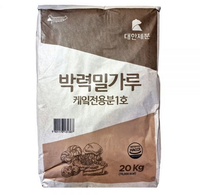 대한제분 곰표 케익전용분 1호 박력 밀가루 20kg, 1개