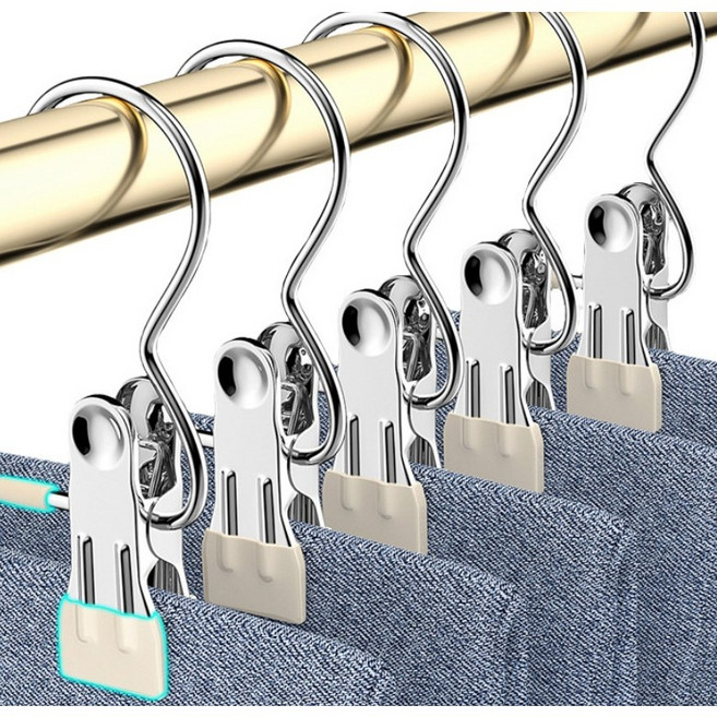 디에스생활 초강력 옷걸이 집게형 다용도 클립 20p, 20개, 아이보리
