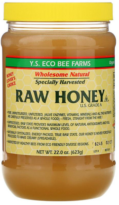 Ys Bee Farms 생 꿀 Raw Honey 22oz, 623g, 1개