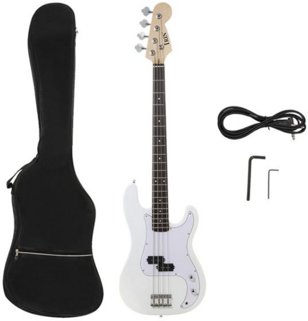 기타 IRIN 베이스 4 현 20 프렛 베이스우드 바디 일렉트릭 기타 가방 포함 앰프 튜너 부품 및 액세서리, White Set 2, 1개