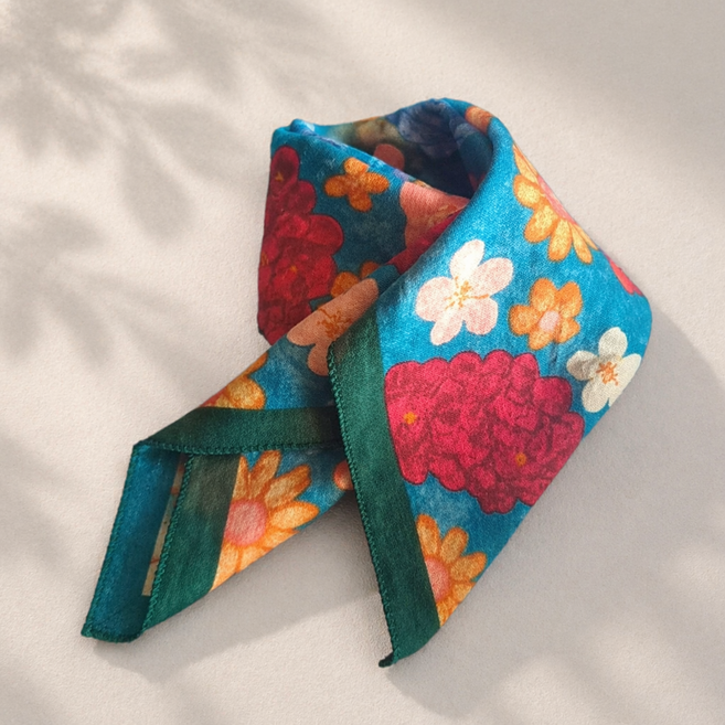 스카프 남녀 공용 정사각 53X53 순면 100 국내생산 쁘띠스카프 등산 손수건 두건