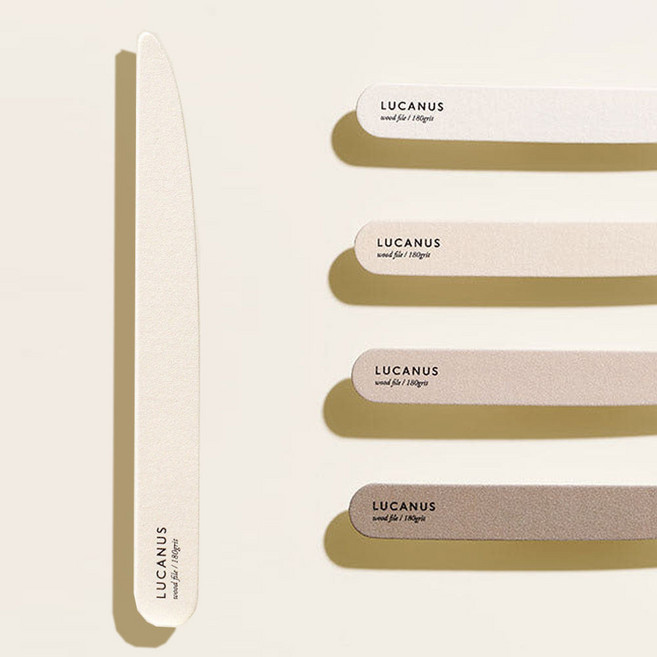 루카너스 어텀 네일파일 화이트 180그릿 4컬러 우드화일 4+1 (램덤컬러)