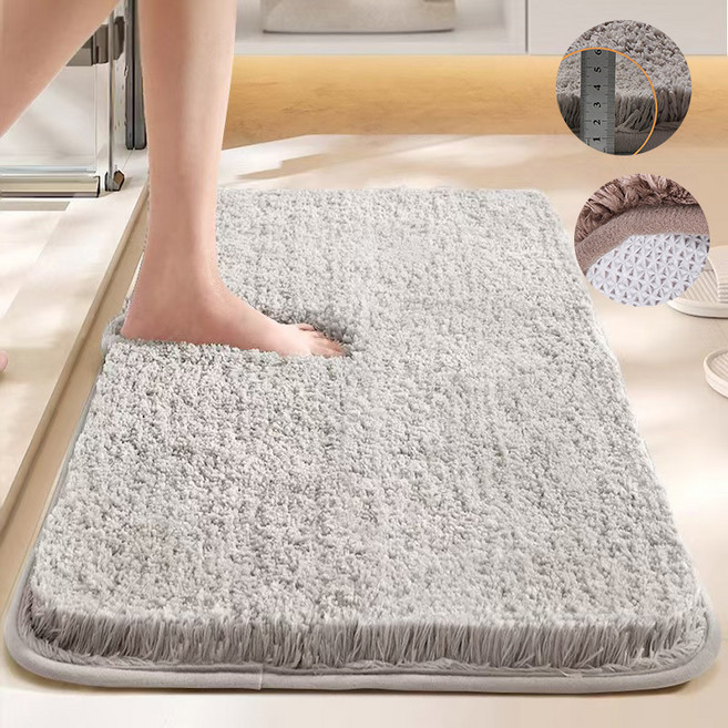 샤이닝포인츠 강력흡수 미끄럼방지 내마모성 호텔급 욕실 빨아쓰는 발매트, 라이트그레이