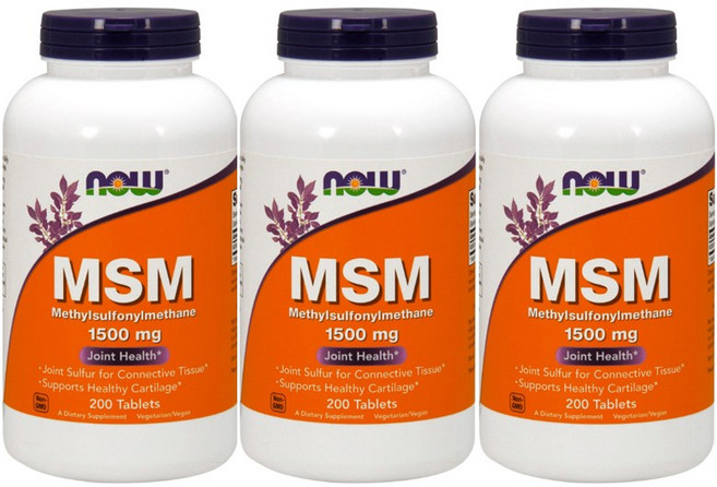 나우푸드 MSM 1500mg 타블렛, 200정, 3개