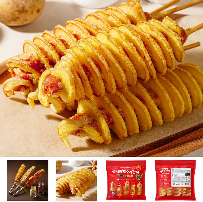 원조 소시지 회오리감자 110g x 5개입 에어프라이어 냉동간식 아이간식, 1세트