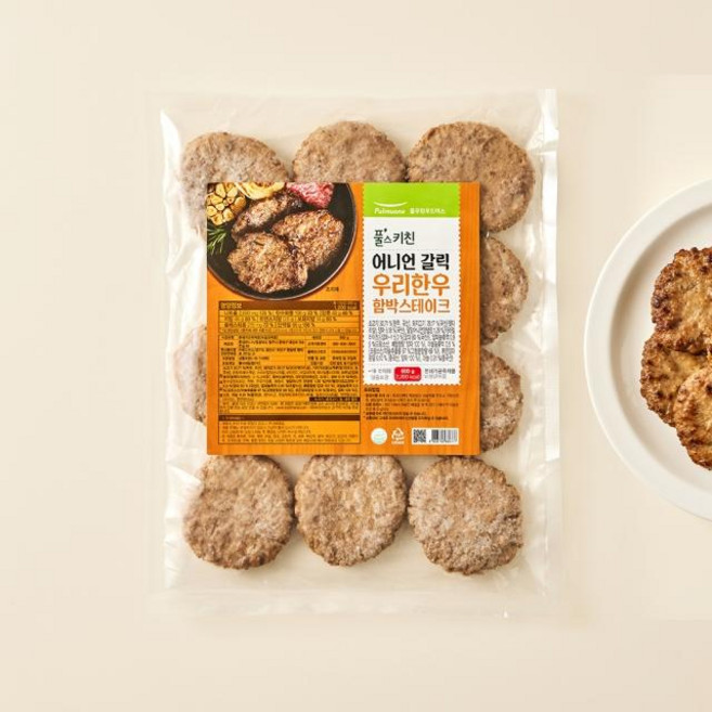풀무원 어니언갈릭 우리한우 함박스테이크 600g 2개