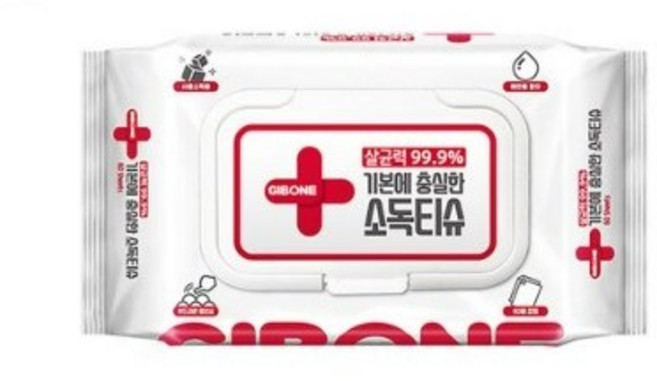 기본에 충실한 소독티슈 캡형 60p, 19개