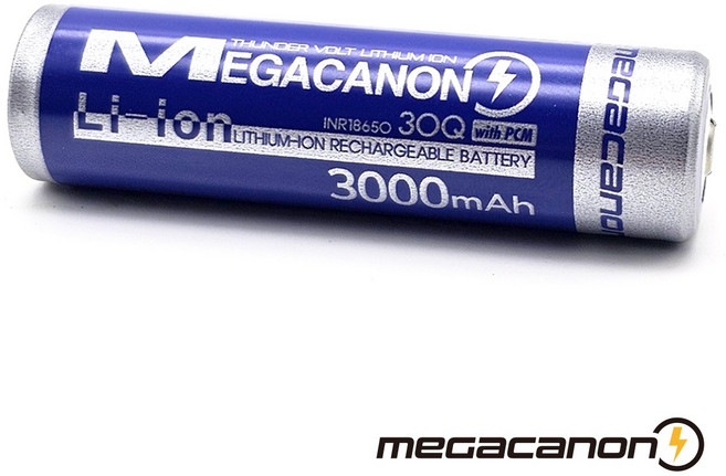 메가캐논 18650 삼성SDI INR18650-30Q 보호회로 MEGACANON 3000mAh, 플랫(와이드)