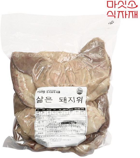마싯소 국산 돼지위 오소리감투 냉장, 1개, 1.2kg