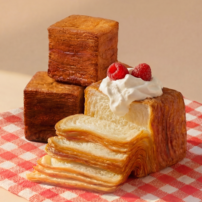 엣홈045 겹겹이 큐브 페이스트리 60g 3개입 미니 티슈브레드 식빵, 겹겹이 뜯어먹는 미니티슈브레드 60g 3개입