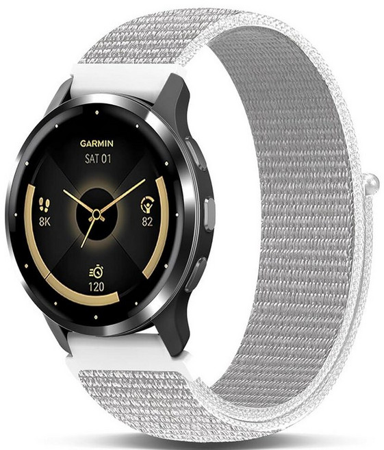 Koazon Garmin Venu 3s/2s/Forerunner265s/255s 18mm 소프트 엘라스틱 라이트웨이트 스포츠 조절 가능한 교체 스트랩 Garmin Vivoact, 연회색