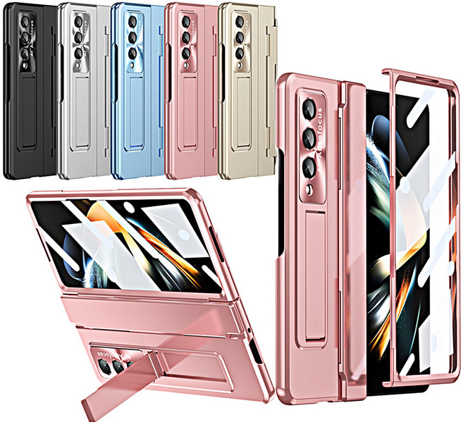 갤럭시 z 폴드 5 4 3 폴더 강화유리 액정 초 슬림 풀커버 무선충전 메탈 카메라 힌지 보호 거치대 케이스