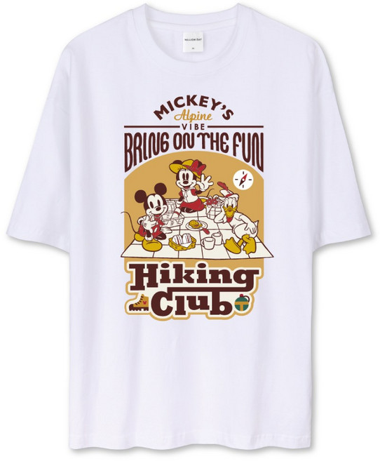 밀리언데이 디즈니 미키 오버핏 통기성 반팔티셔츠 DNMKOT2010F