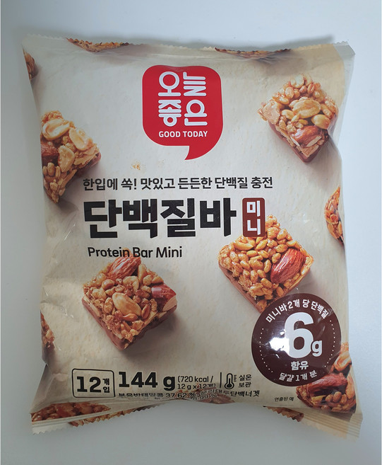 오늘좋은 단백질바 미니 144g, 2개, 224g