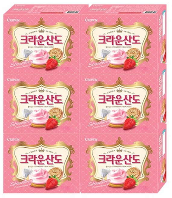 크라운 산도 딸기크림 161gx6개, 161g, 6개
