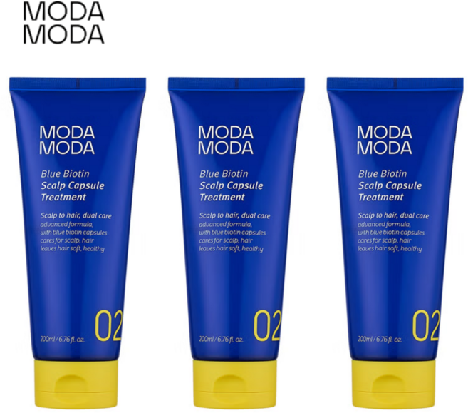 모다모다 두피까지 바르는 블루비오틴 스칼프 캡슐 트리트먼트, 3개, 200ml