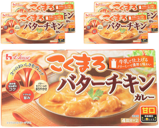 고쿠마로 버터 치킨 카레 단 맛, 5개, 148g