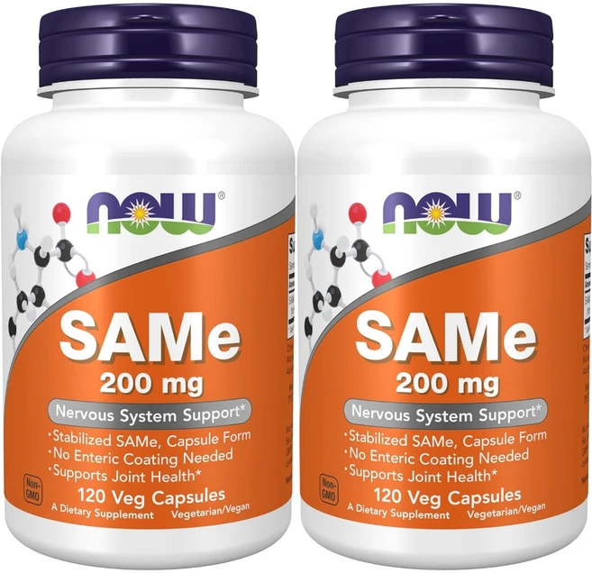 NOW Foods SAMe(디설페이트 토실레이트) 200mg 베지캡슐 120정 x 2, 2개 - 쿠팡