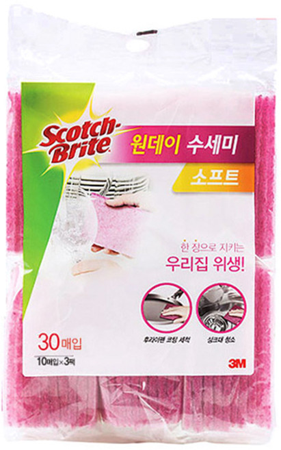 스카치브라이트 3M 원데이 소프트 수세미, 30개입, 1개