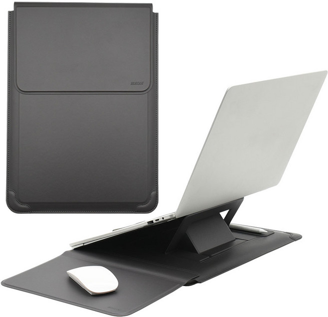 노트북 파우치 거치대 삼성 갤럭시북5프로360 LG그램 맥북네오 케이스 갤럭시북4 커버 가방 13인치 14인치 15인치 16인치 17인치, 다크그레이, 1개