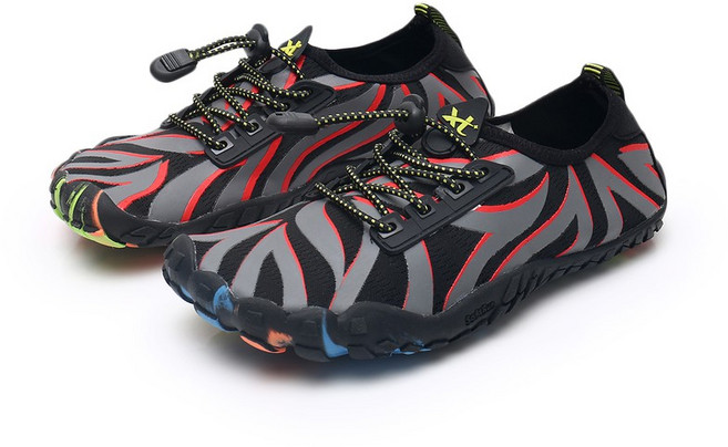 厚底五指運動沙灘鞋 涉水鞋 溯溪鞋 防滑鞋 5505, 紅紋,42, 1個