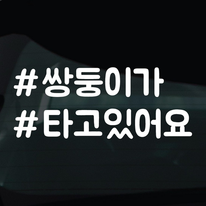 디자인황소 해시태그 스티커 차량스티커 차량 자동차 시트지 데칼, 1개, 24 쌍둥이가타고있어요