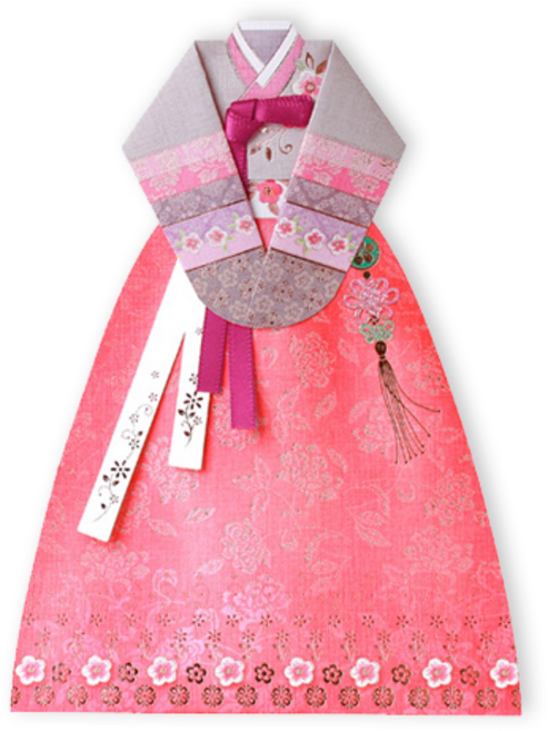 [솜씨카드] 맑은꽃자수한복카드 화려하고 단아한 전통한복 꽃무늬한복 축하카드 /SH-0017, 감사카드1개