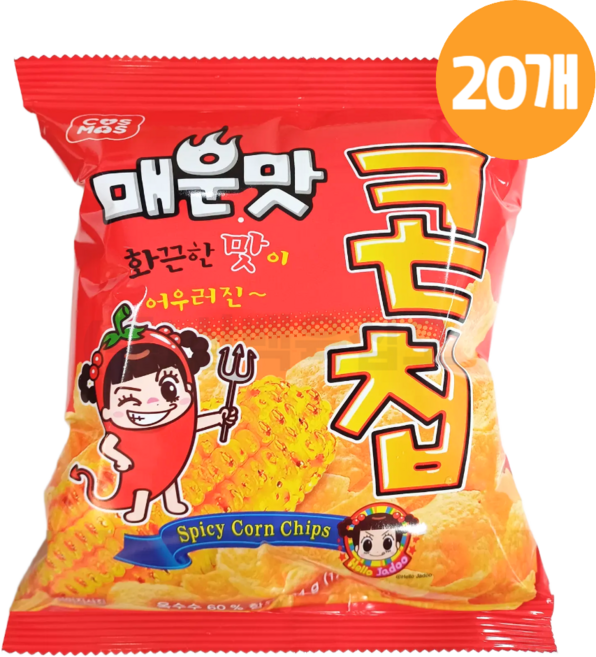 GLORYHY코스모스제과 매운맛 콘칩 화끈한 불닭맛, 34g, 20개