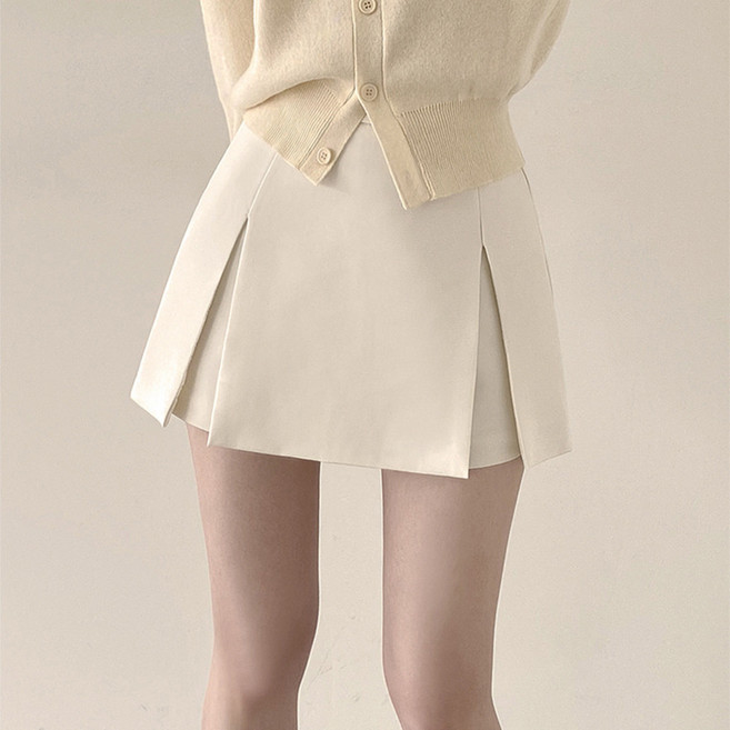 쁘띠꼬모 여성 하이웨이스트 미니 스커트 쇼트 치마바지
