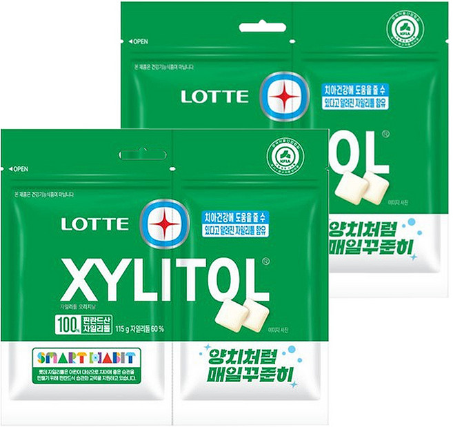 롯데 자일리톨 껌 오리지날 115g 리필 x 2개