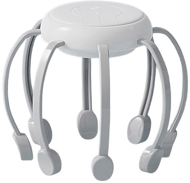 DS 전동 두피 마사지기 머리 마사지기 USB 충전 무선 진동, 화이트, JX-A01