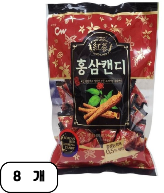 청우식품 고려홍삼캔디, 300g, 8개