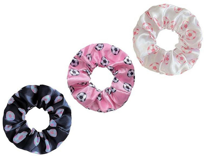 Soccer Cheer Bow Football Ponytail Holder Bowknot Soccers Hair Tie Soccer Ball Hair Bow PHB05 (B3-, 핑크 헤어 스크런치