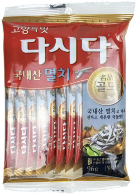 간편휴대 멸치다시다 스틱 조미료 시원한 멸치육수 육수팩 미원 찌개용, 12개, 8g