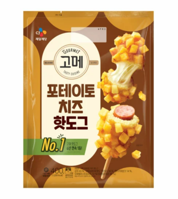 고메 CJ 포테이토치즈 핫도그 400g, 5개