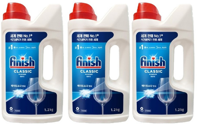 피니시 파우더 식기세척기용 세제, 1.2kg, 3개
