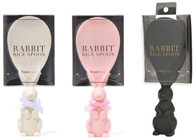 프랑프랑 스탠드 토끼 밥주걱, 하양, 2개