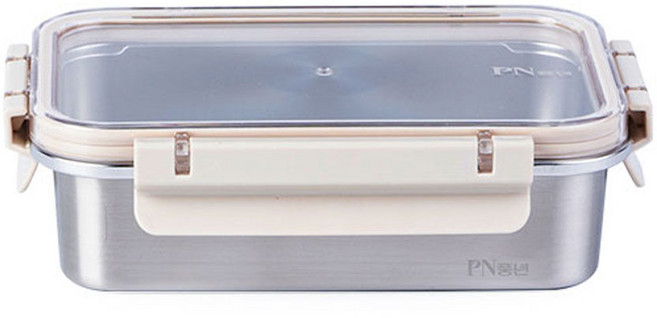 PN풍년 피엔락 스텐 직사각 밀폐용기 반찬통 1000ml 전자레인지 식기세척기 사용가능, 1개