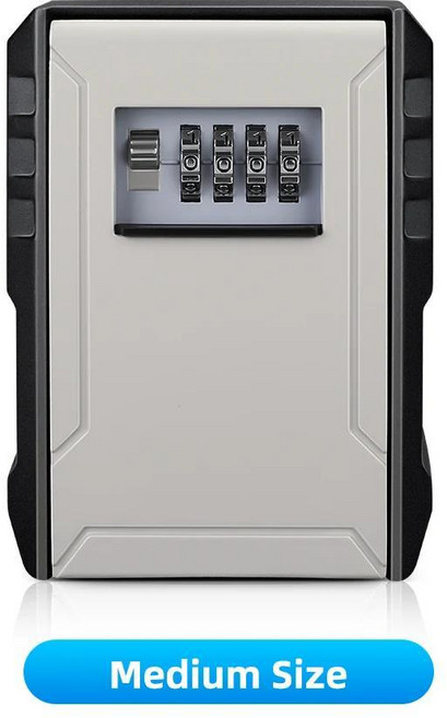 Hollarm 금속 소재 비밀번호 잠금 보관함 야외 방수 벽 마운트 4 자리 키 박스 도난 방지 안전 상자, 01 1 pcs