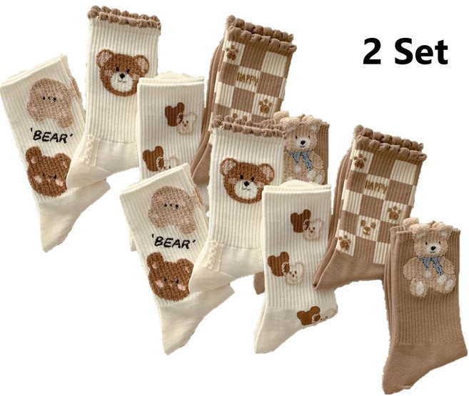 JONNEIC 조네익 여성용 패션 프리미엄 고밀도 코튼 중목 양말 10켤레 세트