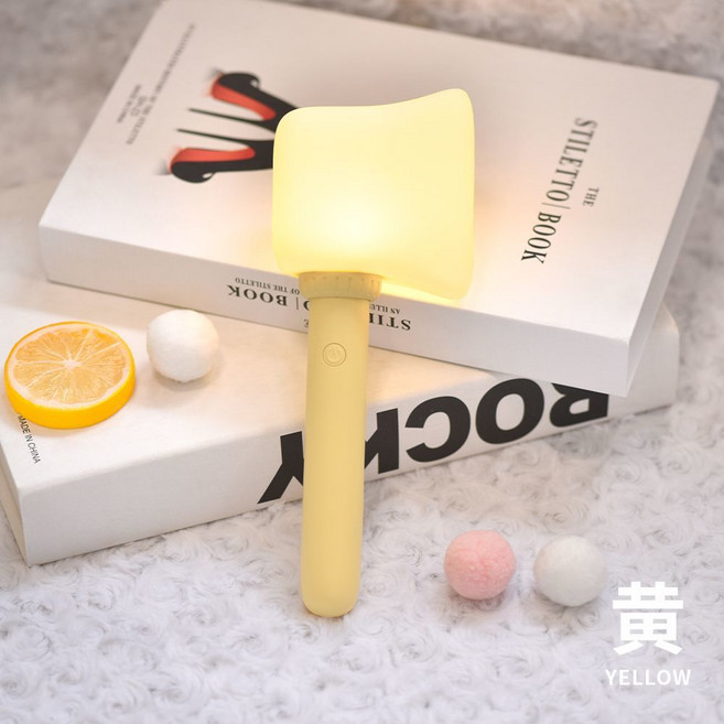 手持硅膠燈 搖晃變色七彩小夜燈 斧頭造型應援棒, 1個, 斧頭手持硅膠燈【1200mAh充電式】