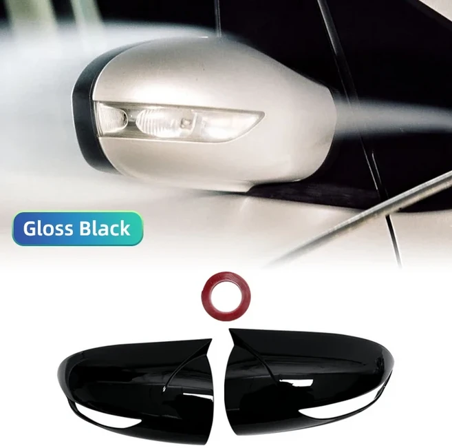 호환 메르세데스 벤츠 A B 클래스 W169 W245 2004-2008용 카본 파이버 블랙 자동차 사이드 미러 커버 스티