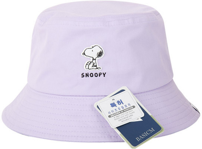 베이직엠 남성 여성 PEANUTS 정품 버킷햇 스누피 패치