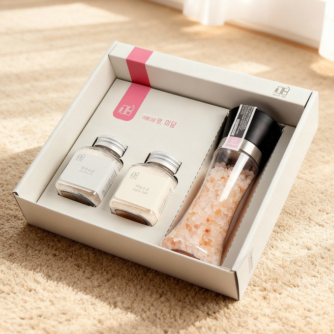 미담뉴팩토리 답례품 히말라야핑크소금 결혼 돌잔치 장례식 조문 칠순 팔순 명절 근로자의날 스승의날선물, 1세트, 550g